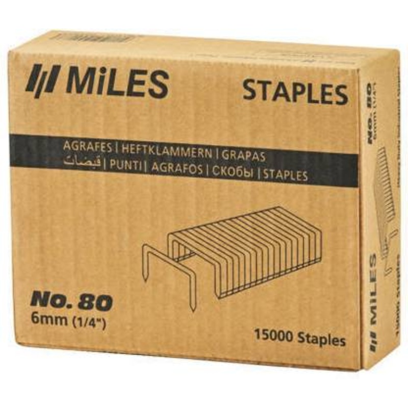 MILES STAPLER PIN 80-6MM (15000 PINS)