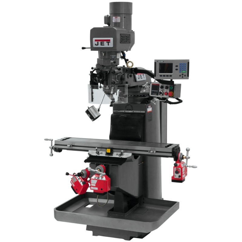 JET JTM-949EVS Mill w/3-Axis ACURITE 203 DRO (Quill) w/X Y and Z-Axis Powerfeeds for Metalworking 3HP, 230V, 3Ph