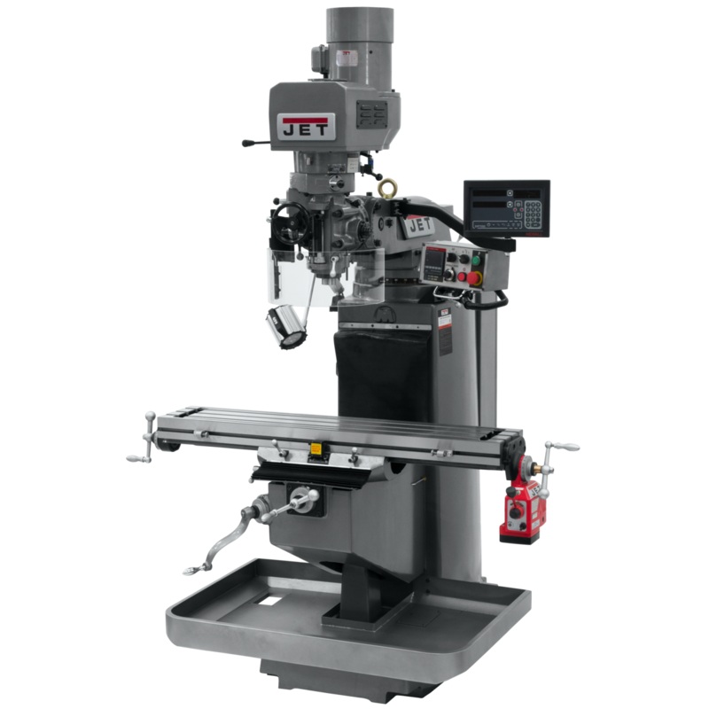 JET JTM-949EVS w/Newall DP700 DRO & X Powerfeed for Metalworking 3HP, 230V, 3Ph