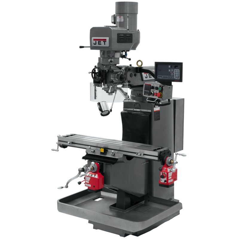 JET JTM-949EVS w/Newall DP700 DRO X & Y Powerfeeds for Metalworking 3HP, 230V, 3Ph