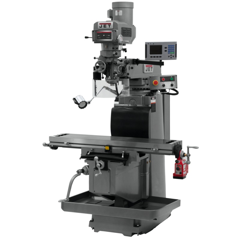 JET JTM-1254RVS w/ACURITE 203 3X (K) DRO & X Powerfeed features R-8 spindle taper