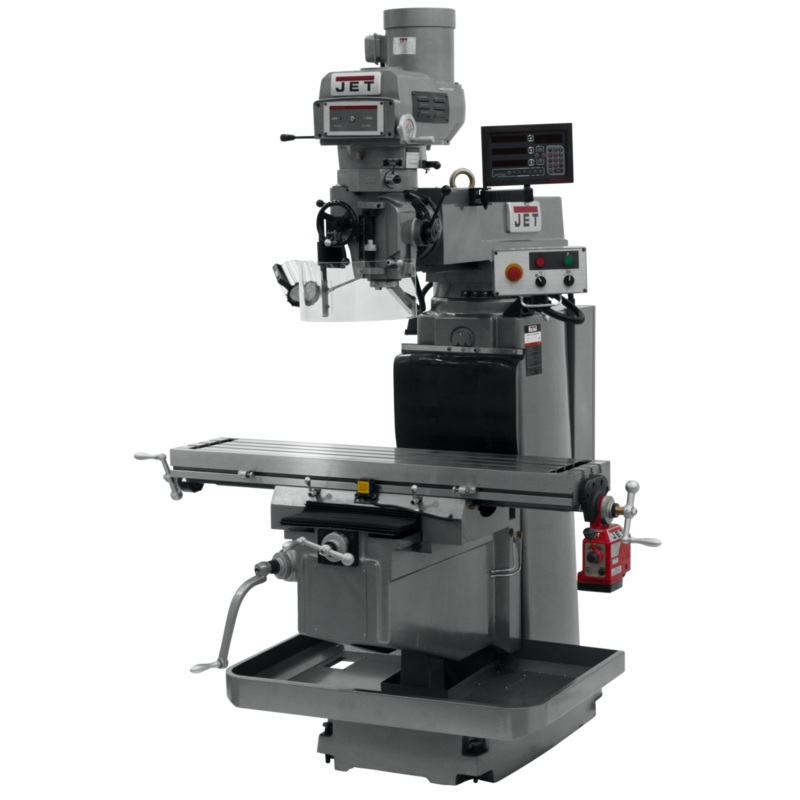 JET JTM-1254VS w/NEWALL DP700 3X (Q) DRO & X Powerfeed features NST-40 spindle taper.