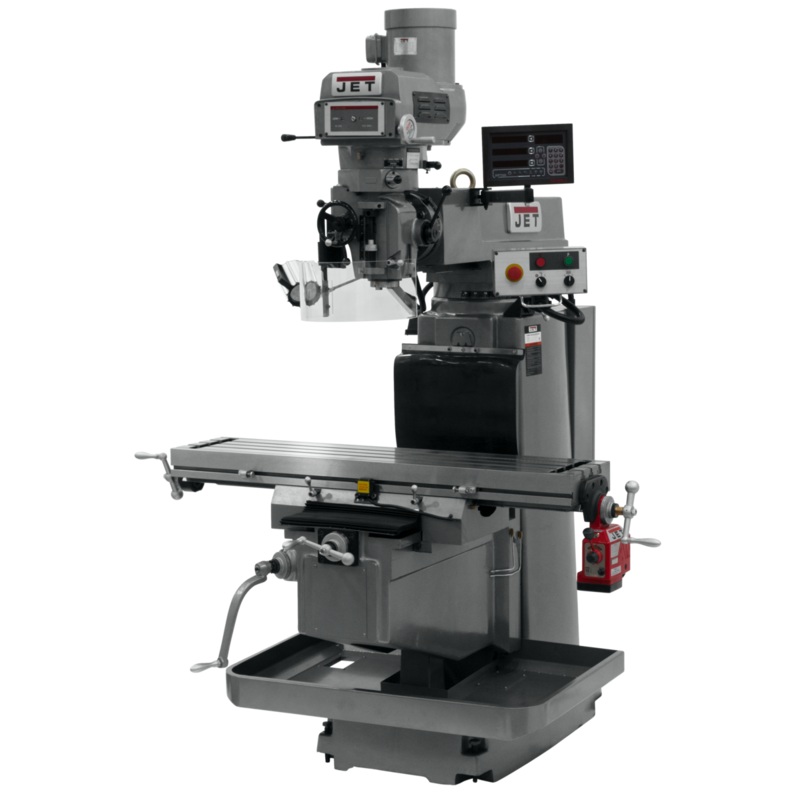 JET JTM-1254VS w/NEWALL DP700 DRO & X Powerfeed features NST-40 spindle taper.