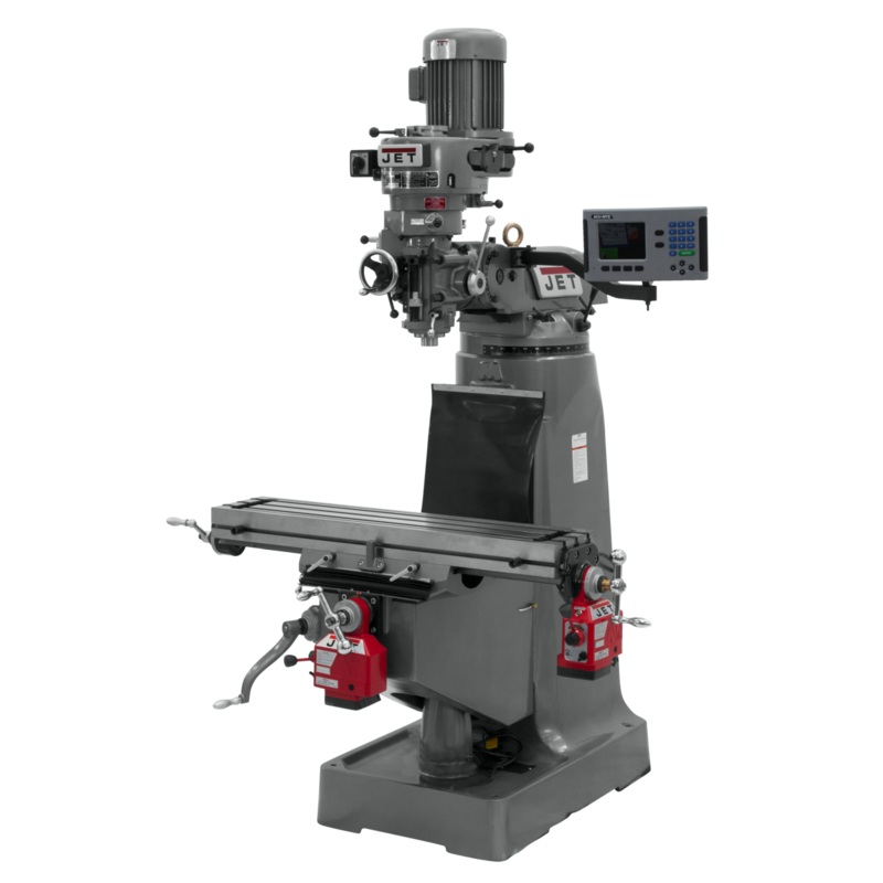 JET JTM-2 Mill w/3-Axis ACURITE 203 DRO (Quill) w/X and Y-Axis Powerfeeds for Metalworking 2HP, 115/230V, 1Ph,Prewired 230