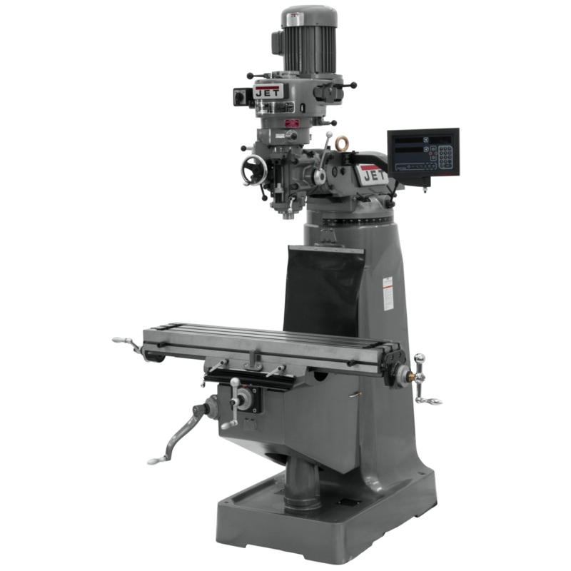JET JTM-2 Mill w/3-Axis Newall DP700 DRO (Quill) for Metalworking 2HP, 115/230V, 1Ph,Prewired 230