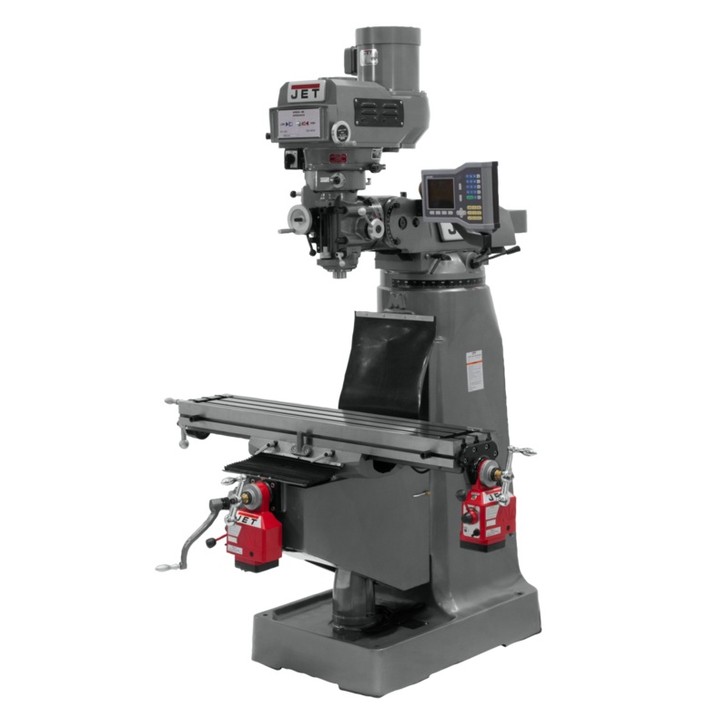 JET JTM-2 Mill w/X and Y-Axis Powerfeeds for Metalworking 2HP, 115/230V, 1Ph,Prewired 230