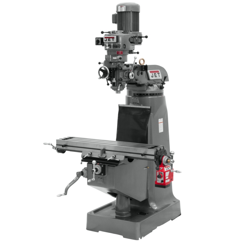JET JTM-2 Mill w/X-Axis Powerfeed is a step pulley mill with R-8 spindle taper for Metalworking 2HP, 115/230V, 1Ph,Prewired 230