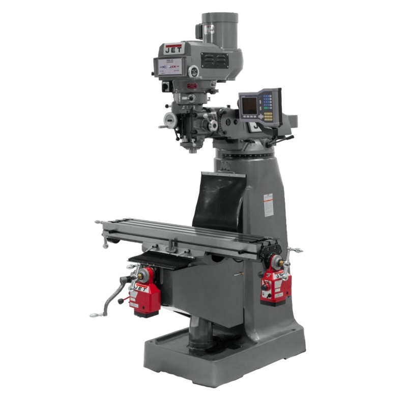 JET JTM-4VS-1 Mill w/3-Axis ACURITE 203 DRO (Knee) w/X and Y-Axis Powerfeeds for Metalworking 2HP, 115/230V, 1Ph, Prewired 230V