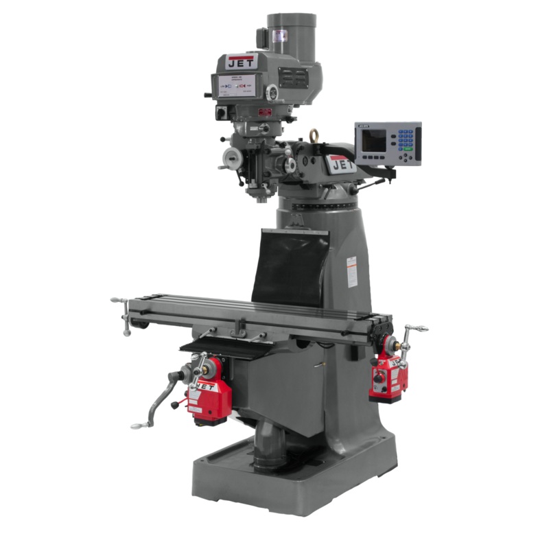 JET JTM-4VS-1 Mill w/3-Axis ACURITE 203 DRO (Quill) w/X and Y-Axis Powerfeeds for Metalworking 2HP, 115/230V, 1Ph, Prewired 230V