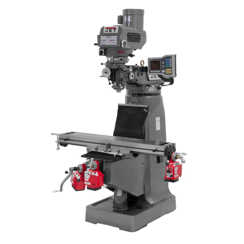 JET JTM-4VS Mill w/3-Axis ACURITE 203 DRO (Knee) w/X Y and Z-Axis Powerfeeds for Metalworking 3HP, 230/460V, 3Ph, Prewired 230V