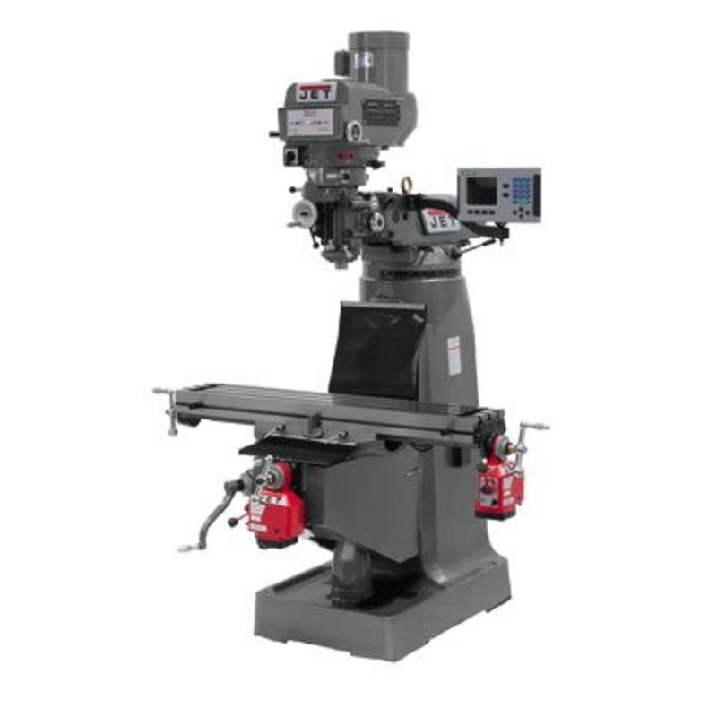 JET JTM-4VS Mill w/3-Axis ACURITE 203 DRO (Quill) w/X and Y-Axis Powerfeeds for Metalworking 3HP, 230/460V, 3Ph, Prewired 230V