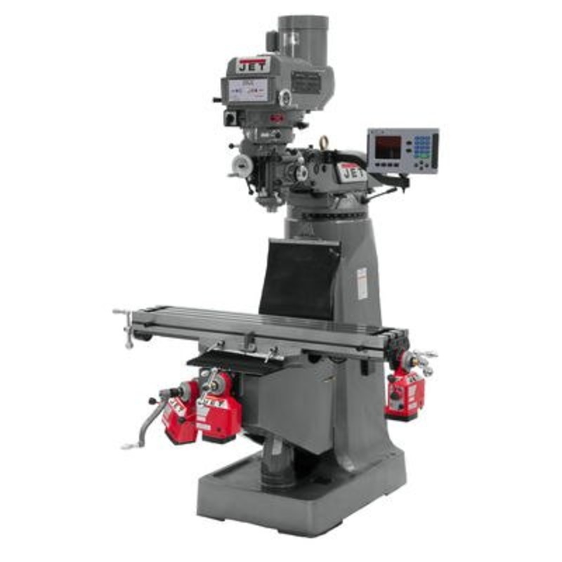 JET JTM-4VS Mill w/3-Axis ACURITE 203 DRO (Quill) w/X Y and Z-Axis Powerfeeds for Metalworking 3HP, 230/460V, 3Ph, Prewired 230V