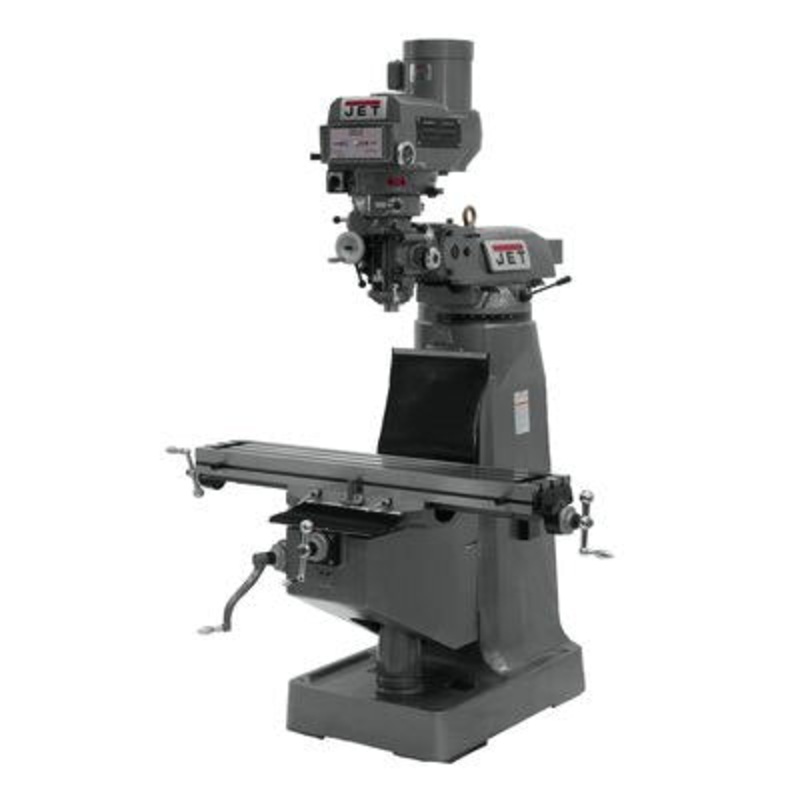 JET JTM-4VS Mill w/Air Powered Draw Bar for Metalworking 3HP, 230/460V, 3Ph, Prewired 230V