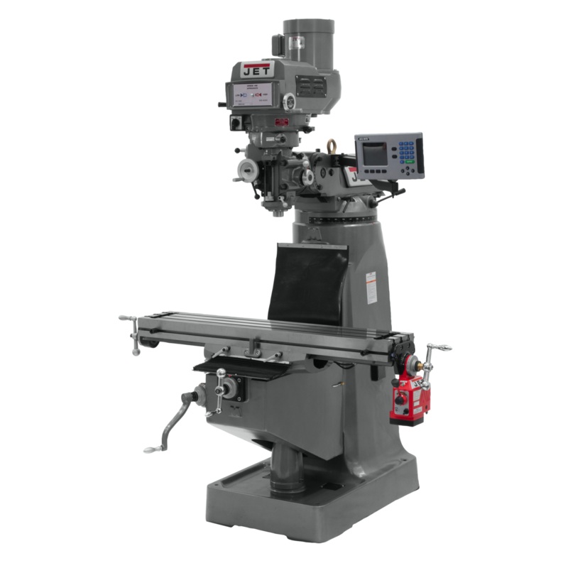 JET JTM-4VS Mill with X-Axis Powerfeed for Metalworking 3HP, 230/460V, 3Ph, Prewired 230V
