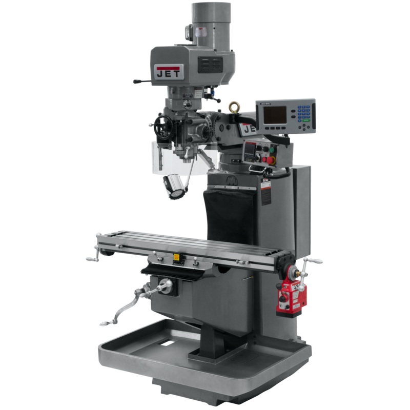 JET JTM-949EVS Mill w/ACURITE 203 DRO w/X-Axis Powerfeed for Metalworking 3HP, 230V, 3Ph