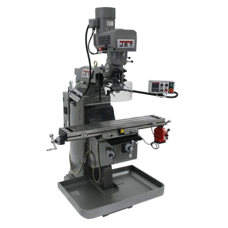 JET JTM-1050EVS2/230 Mill w/ACURITE 203 DRO w/X-Axis Powerfeed for Metalworking 3HP, 230V, 3Ph
