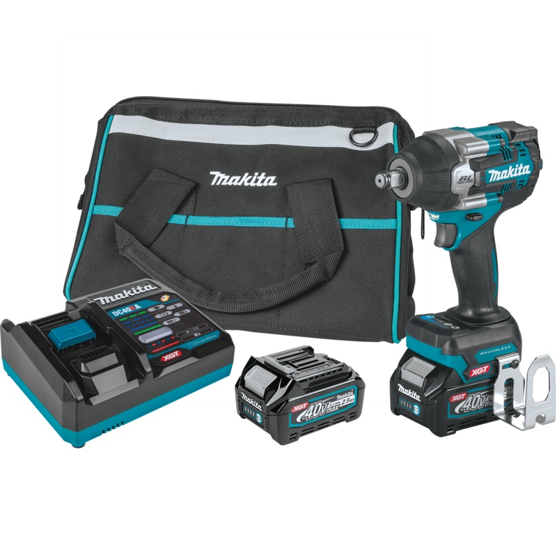 MAKITA 40V MAX XGT 4Speed MidTorque 1/2" Sq. Drive Impact Wrench w/ Friction Ring Anvil Kit