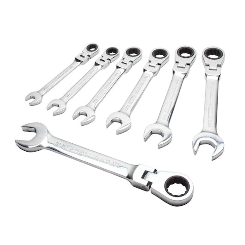 DEWALT 7 PC. Ratcheting Flex Head Combination Wrench Set