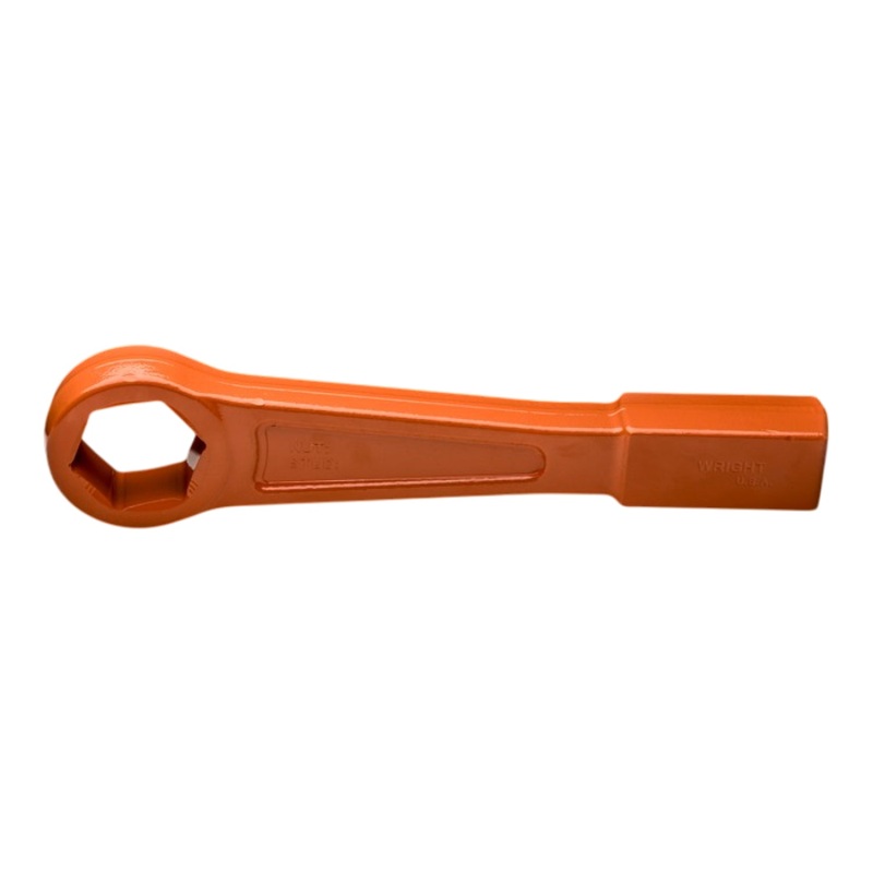 Wright Tool 18H40 Striking Face Box Wrench 6 Point Straight Handle Heavy Duty Safety Orange - 1-1/4"