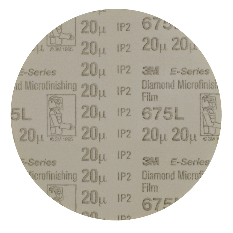 3M Diamond Microfinishing Film PSA Disc 675L, 20 Mic 5MIL, Beige, 6 inx 1/2 in