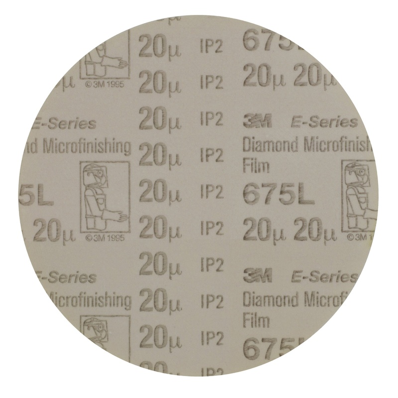 3M Diamond Microfinishing Film PSA Disc 675L, 20 Mic 5MIL, Beige, 12 inx NH