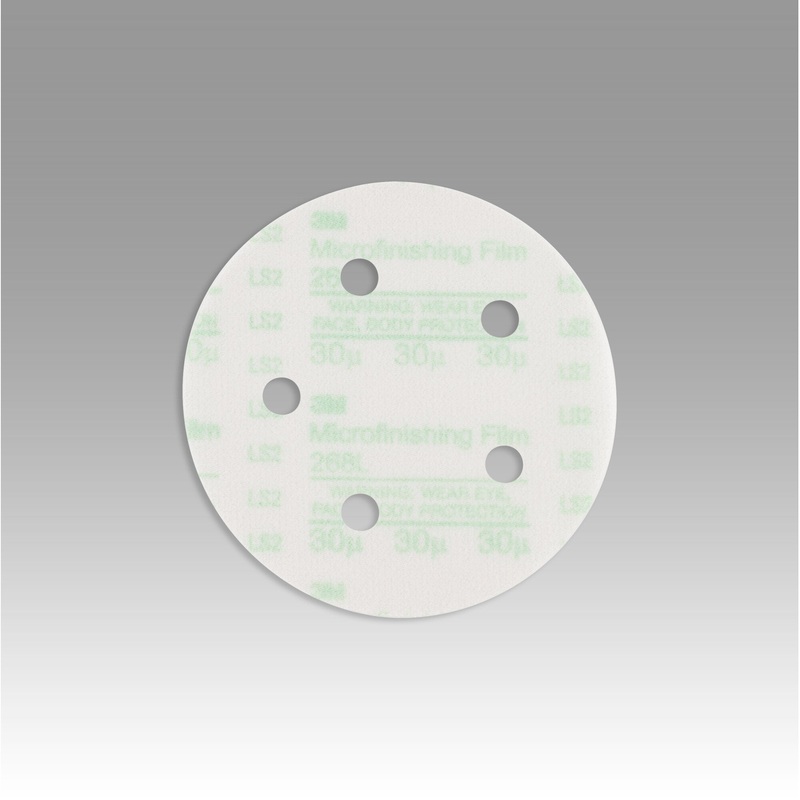 3M Microfinishing PSA Film Disc 268L, 60 Mic 3MIL, Type D, 5 in x NH,D/F 5HL