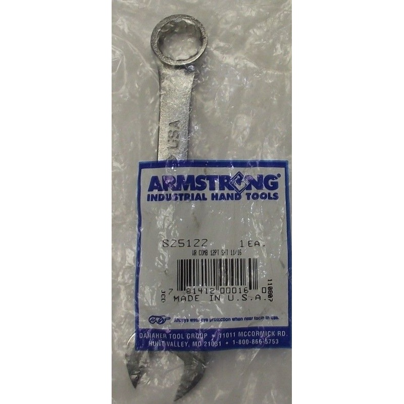 Armstrong S25122 11/16" Short Combination Wrench 12Pt. USA