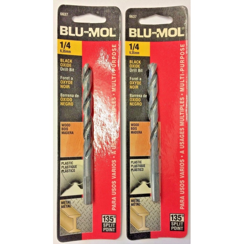 Blu-Mol 1/4" High Speed Drill Bit 6637 2PCS