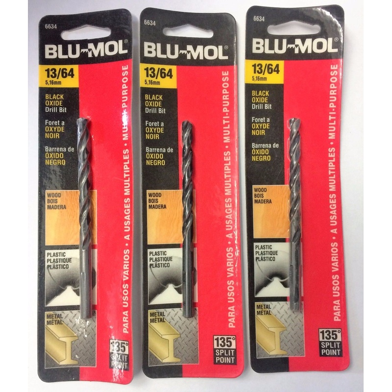 Blu-Mol 13/64" High Speed Drill Bit 6634 3PCS