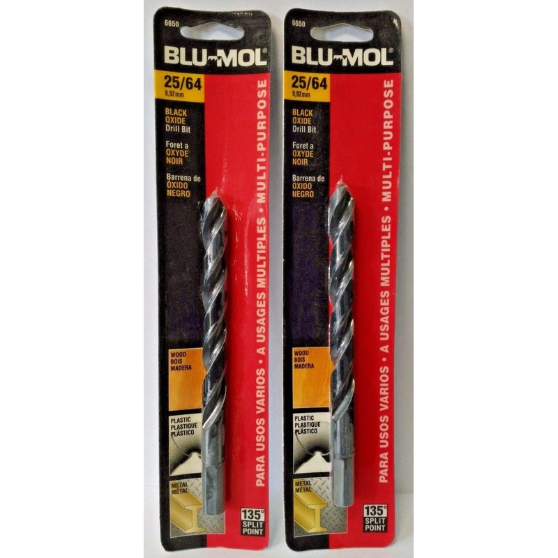 Blu-Mol 6650 25/64" High Speed Drill Bit 2PKS