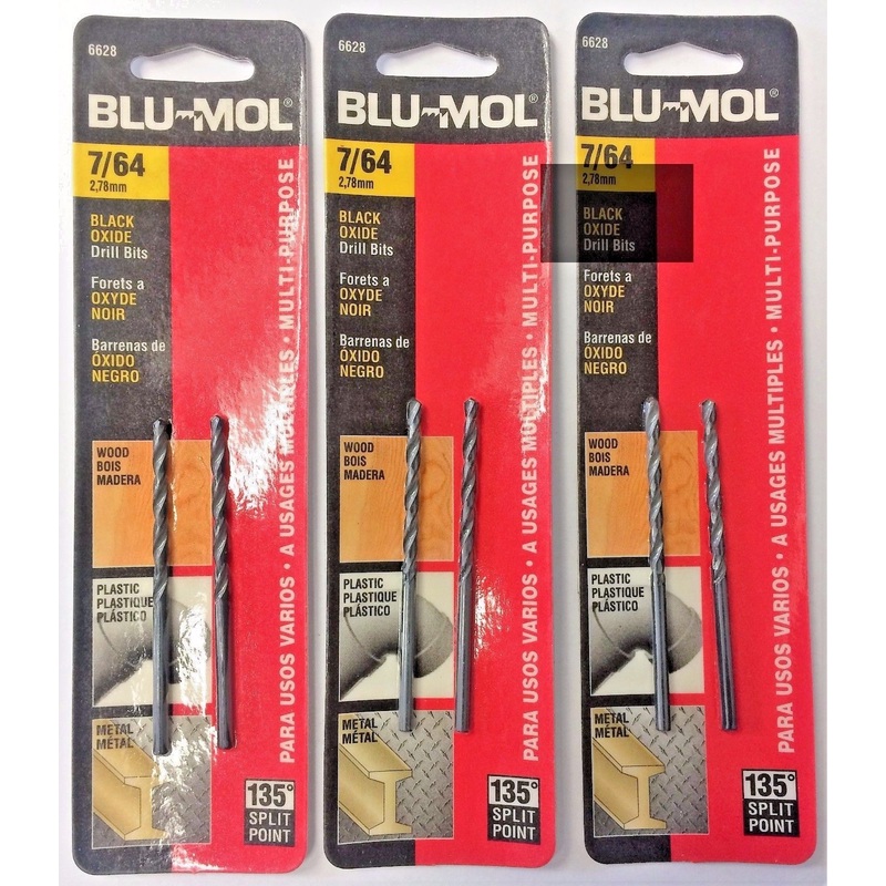 Blu-Mol 7/64" High Speed Drill Bit 6628 3PKS