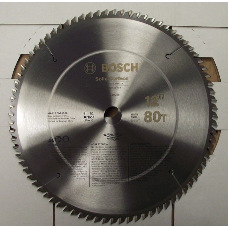 Bosch 12 x 80T Carbide HLTCG Saw Blade PRO1280SSB Solid Surface