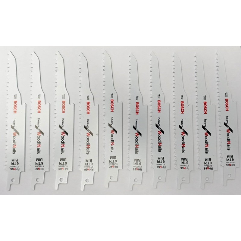 Bosch Rhn66 6" x 6 TPI Heavy For Wood With Nails Recip Saw Blades 10pcs