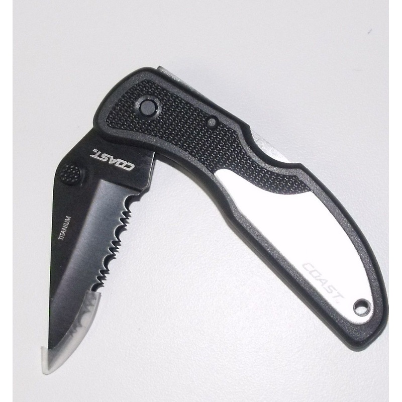 Coast CG004 Knife Lockback W/ Belt Clip 6-5/8" Overall 4-1/8" Closed