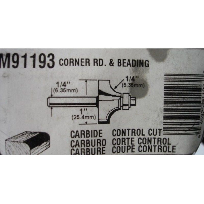 Magna M91193 1/4" Corner Round Router Bit 1/4 Shank USA