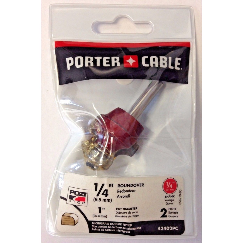 Porter Cable 43402PC 1/4" Roundover 2 Flute Carbide Tipped Router Bit