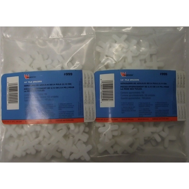 Warner 999 1/4" Tile Spacers 2 Packs Of 100 USA