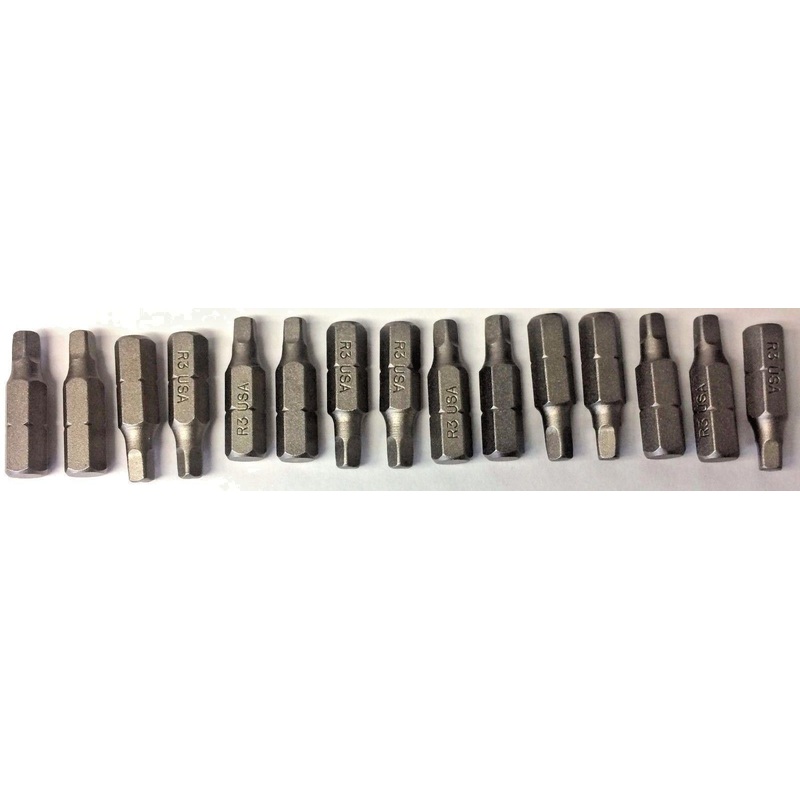 Bosch 9915328 #3" x 1" Square Insert Bits Screw Tips USA 15PCS