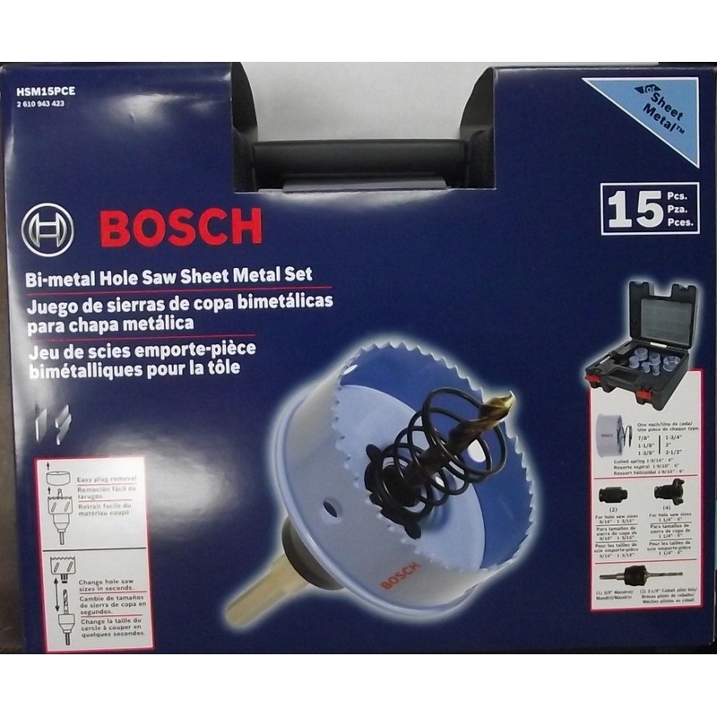 Bosch HSM15PCE 15pc Bi-Metal Hole Saw Sheet Metal Set