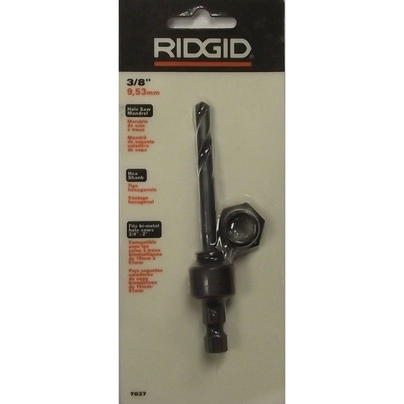 Ridgid 7037 3/8" Hole Saw Mandrel 3/8" Hex Shank