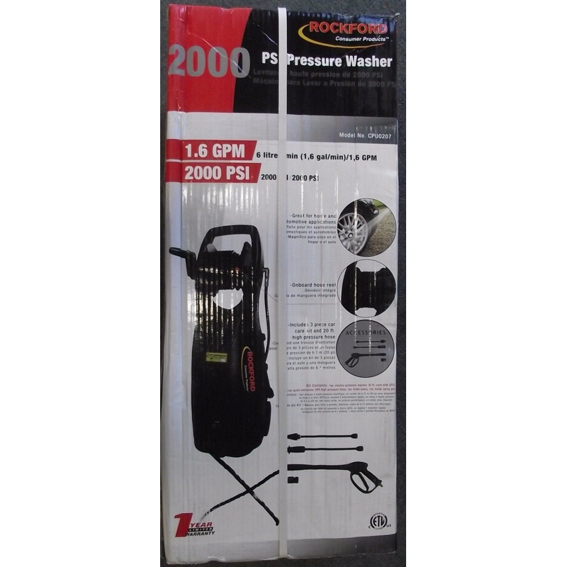 Rockford CPU0207 2,000 PSI 1.6 GPM Electric Pressure Washer