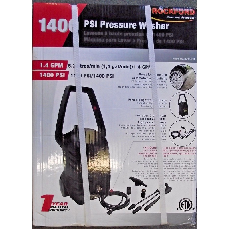 Rockford CPU204 1400 PSI (Electric-Cold Water) Pressure Washer