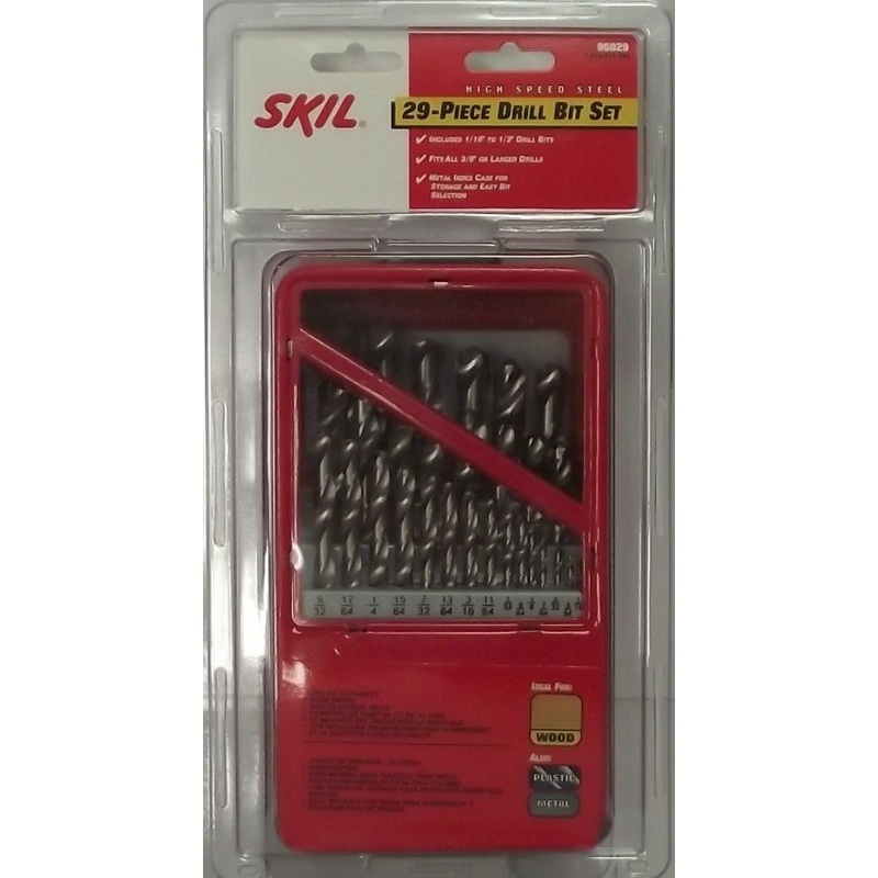 Skil 96029 29 Piece 1/16" to 1/2" Twist High Speed Steel Drill Set