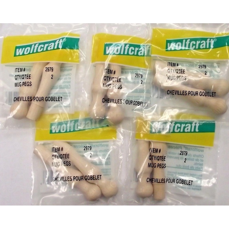 Wolfcraft 2979 Mug Pegs 5 Bags Of 2 USA 10 Pegs
