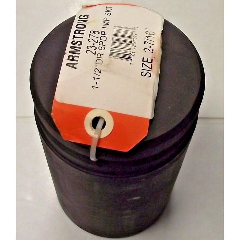 Armstrong 23-278 1-1/2" Drive 6 Point Deep 2-7/16" Impact Socket USA #4