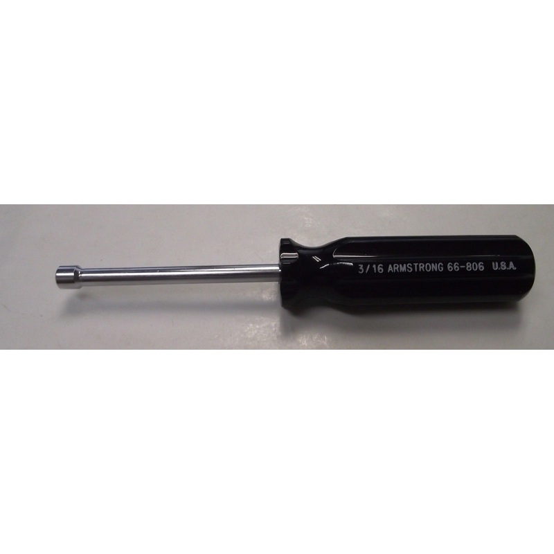 Armstrong 66-806 3/16" x 3" Solid Shaft Nutdriver Solid Black Handle USA