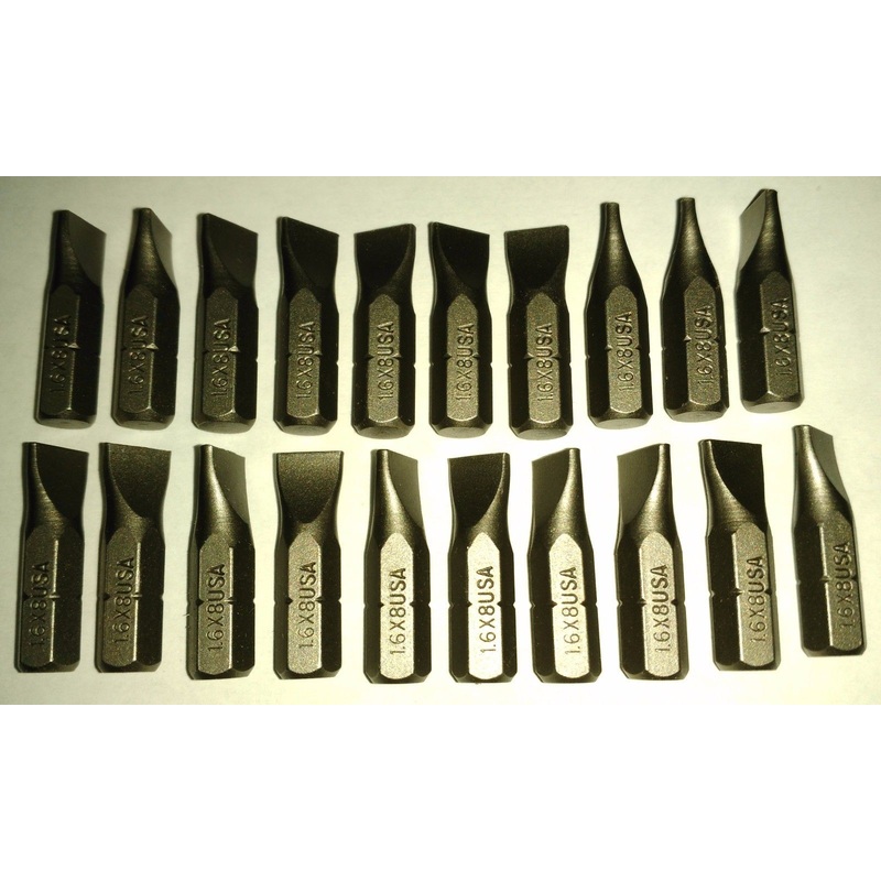 Bosch 1609433622 1.6 x 8mm Slotted Insert Screw Tips USA 20PCS