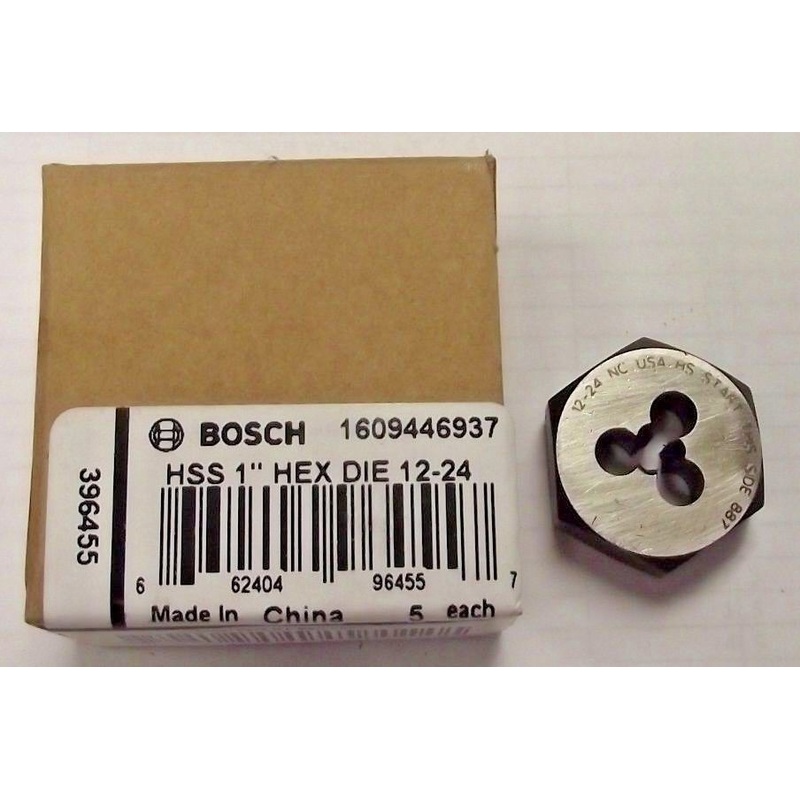 Bosch 396455 1" 12-24 HSS Hex Die 1609446937 USA #T6