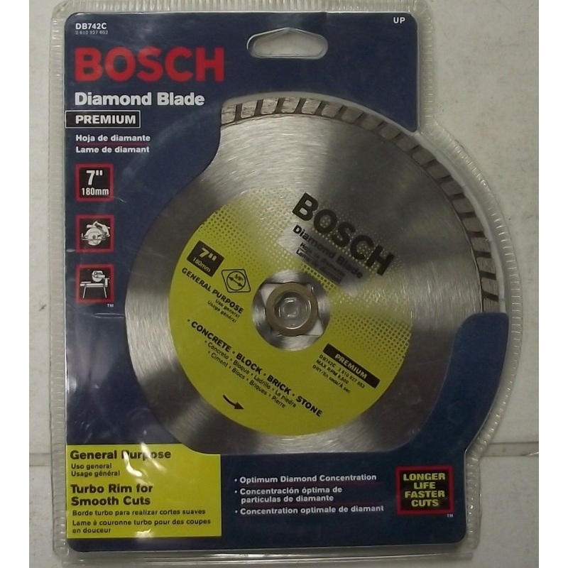 Bosch 7" DB742C  Premium Diamond Wet Saw Blade Brick Concrete 5/8" Arbor