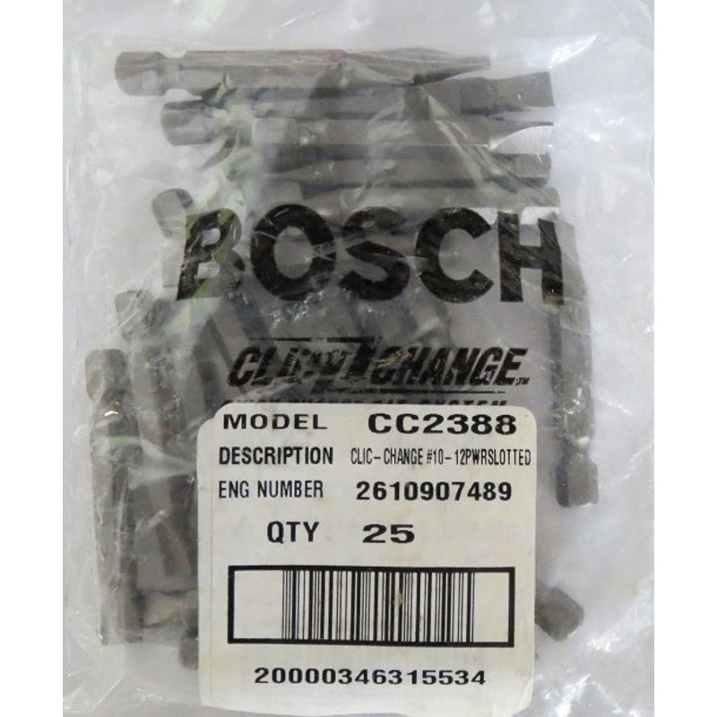 Bosch CC2388 #10 12 Slotted Power Bits 25pcs.USA